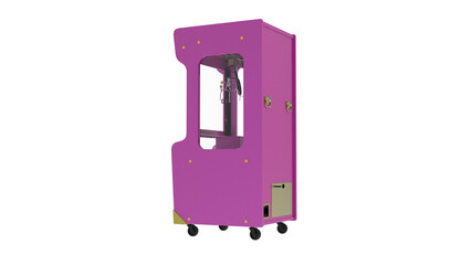 pink arcade claw machine with joystick and buttons, isolated on transparent background © Pikpexel