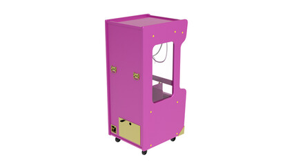 pink arcade claw machine with joystick and buttons, isolated on transparent background © Pikpexel