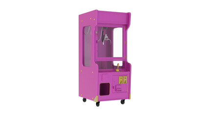 pink arcade claw machine with joystick and buttons, isolated on transparent background © Pikpexel