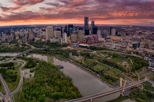 Aerial View of Edmonton, Alberta during Summer