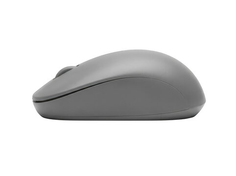 Minimalist gray computer mouse with scroll wheel isolated on transparent background