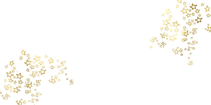 Gold stars sparkling dust particles overlay on transparent background. Golden starry foil pieces flake. Old gold texture with gold paper particles. Glowing foil glitter trail and stardust effect.PNG