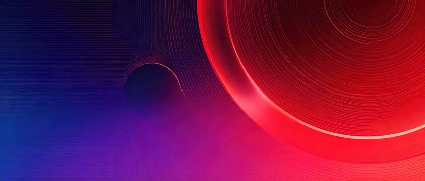 Abstract modern geometric background with flowing parallel curved lines in blue purple and red gradient creating dynamic tunnel effect with dark vibrant color scheme