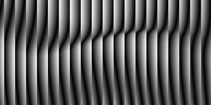 Abstract monochromatic pattern featuring vertical stripes, Texture of ribbed background. Silver gradient background of striped lines. Black and white abstract metal textured striped background design.
