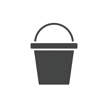 Simple bucket vector icon isolated on a white background for cleaning or construction projects