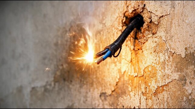 A close-up of a firework exploding on a wall