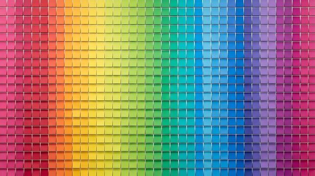 Colorful sticky notes arranged in a vibrant rainbow gradient pattern