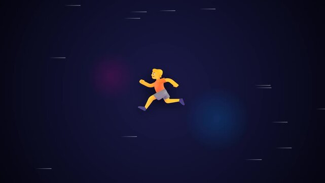 Fast Running Man Character Speed Motion Vector Illustration