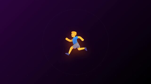 Running Man Character Fitness Workout Vector Illustration