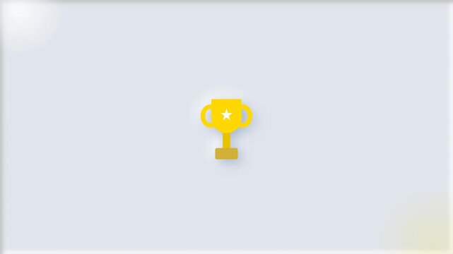 Golden Trophy Cup Award With Confetti Vector Illustration