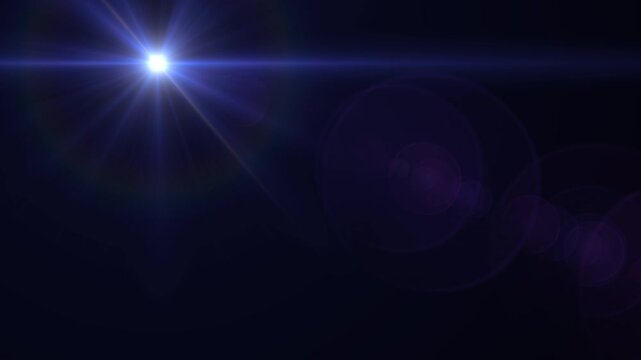 Camera Lens Flare Blue Light Rays Flicker Glowing Transition alpha channel loopable animation,Cinematic Light Streak Overlay for Intro, Transition and Film Videos motion design element