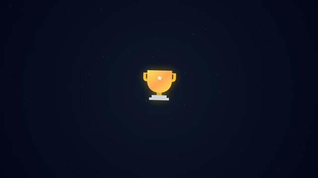 Glowing Golden Trophy Cup Star Award Icon Vector Illustration