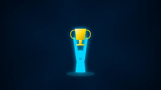 Person Holding Trophy Cup Award Vector Illustration