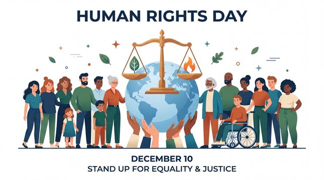 Human Rights Day Equality and Justice Vector Illustration