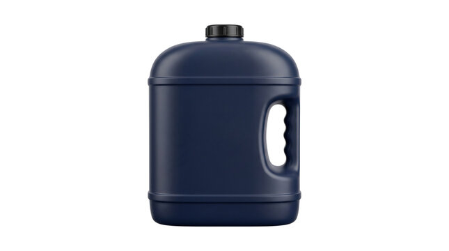 Dark blue plastic jerrycan container isolated on transparent background