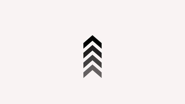 Up arrow animation. direction arrow icon motion. Up arrow isolated. swipe up pointing video footage-4k white background & black icon .