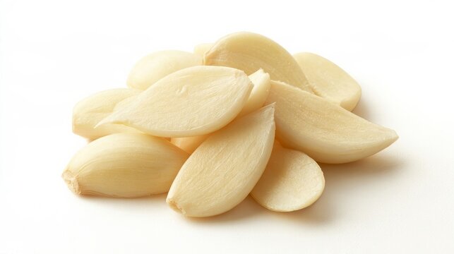 White garlic cloves isolated