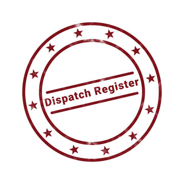 Red circular stamp with black border and dotted outline saying restricted area