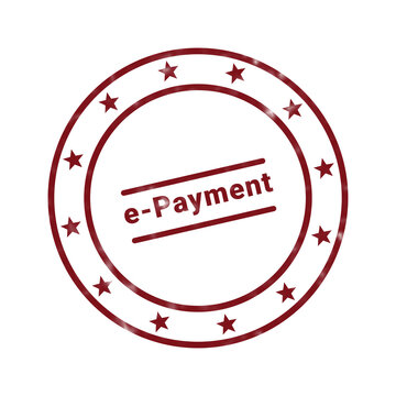 Red vintage stamp with e-Statement text for official document use
