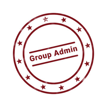 Red vintage group admin circular stamp with text border