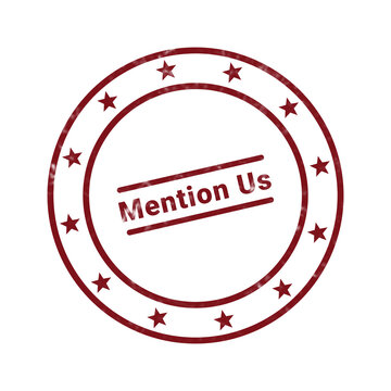 Rubber stamp with mention us text for brand promotion and logo design