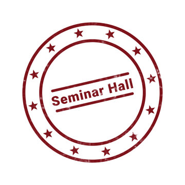 Vintage rubber stamp with senior hall text design
