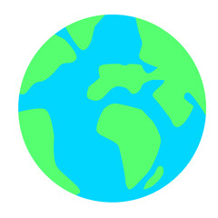 Simple flat planet earth vector illustration isolated on transparent background, globe icon for environment day, global conservation, and geography design element. © Lang