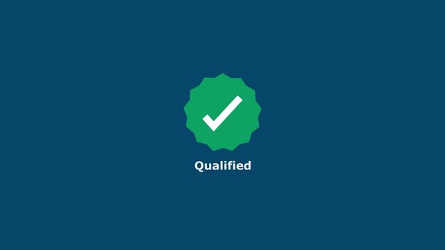 Animated qualified checkmark icon for business approval and success concepts