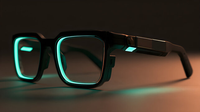 Smart Glasses Temple Arm Glowing Softly With A Touch-Sensitive Panel