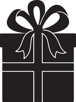 Black gift box icon vector illustration