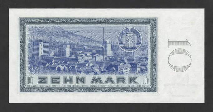 Banknote, banknote, 10 Deutsche Mark, GDR, reproduction of a historical banknote