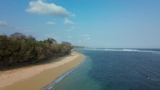 Captivating Horizon of the Beautiful Indian Ocean Horizon at Balekambang Beach Indonesia
