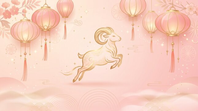 Celebrating the lunar new year with beautiful lanterns and traditional chinese decorations for a joyful occasion