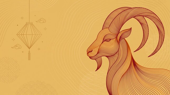 Celebrating the lunar new year with the symbolism of the goat and traditional decorations