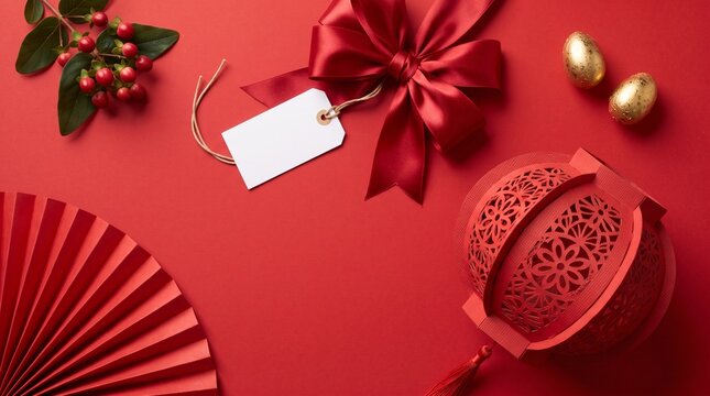 Celebrating the vibrant traditions of chinese new year with red envelopes and festive decorations