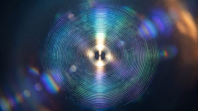 Colorful Circular Reflection Patterns in a Light Source