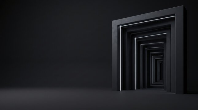 Black Friday Infinite perspective through recursive black frames