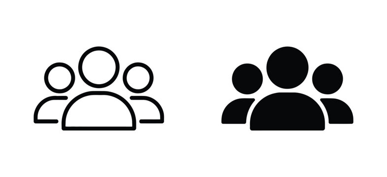 Group of people icons set. Community user group symbol. Simple pictogram for social network, team management, audience demographic, collaboration, and website design.