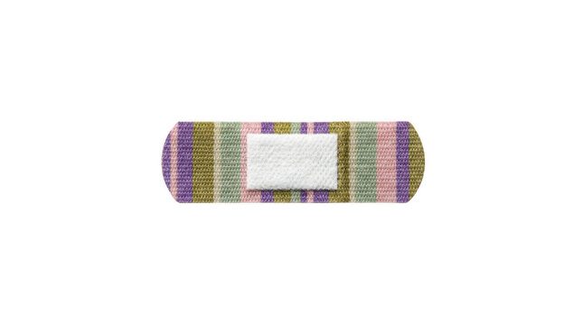 Colorful adhesive bandage isolated on transparent background