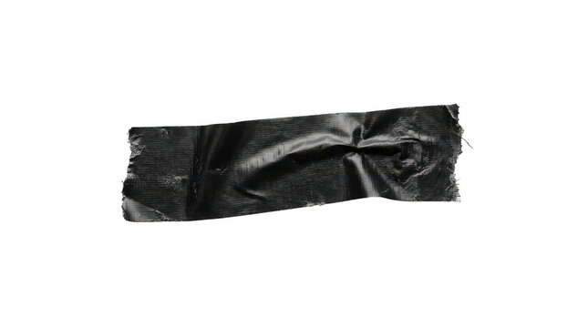 Black duct tape isolated on transparent background