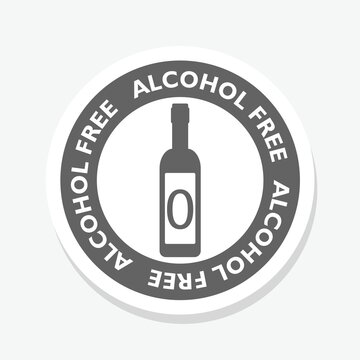 Alcohol free sign sticker isolated on gray background