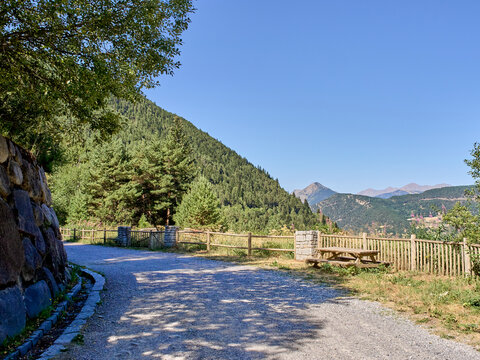 Cam&iacute; de les Pardines in summer, hiking trail in Encamp. Andorra, Europe
