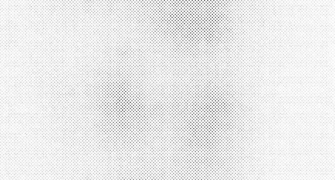 Black and white halftone pattern with gradient dot density, abstract texture featuring varying sizes of circular monochrome dots on white