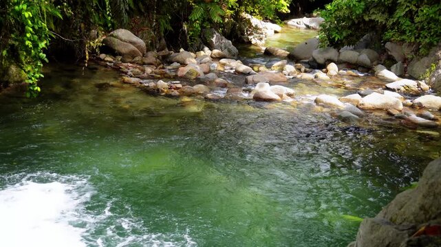Crystal Clear Natural Pool in Tropical River