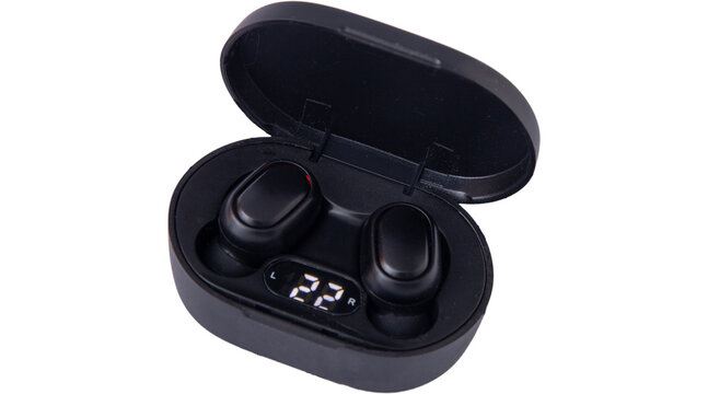 black earbuds png, black wireless earbuds, earbuds png, bluetooth earbuds, black earphones, png on transparent cutout