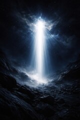 Fototapeta premium Mystical light beam from sky