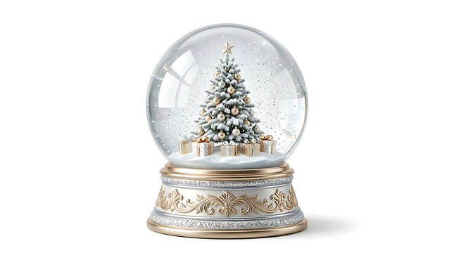 Premium Christmas and New Year Snow Globe Souvenir Mockup