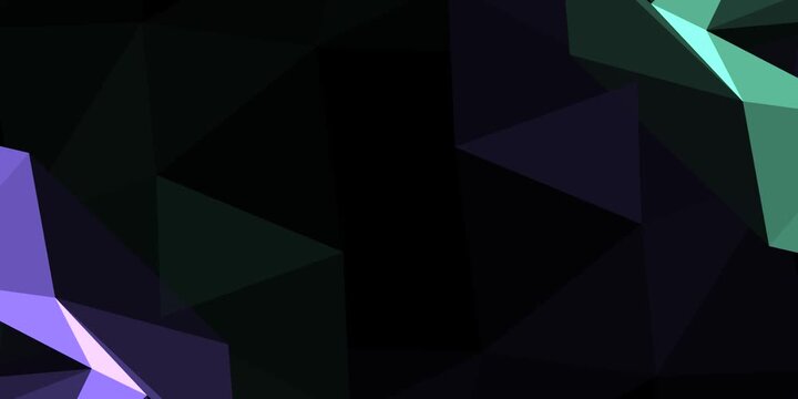 A dark, futuristic, low-poly surface background featuring subtle movement of black polygonal triangular shapes against a glowing backdrop. A 4K, looping, technology-themed motion background animation.