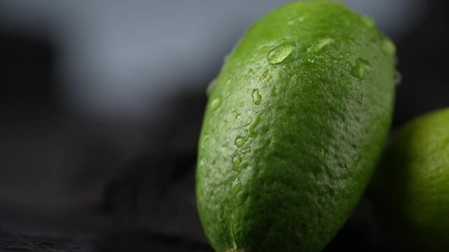 Fresh Gondhoraj Lemon with Water Droplets CloseUp video.