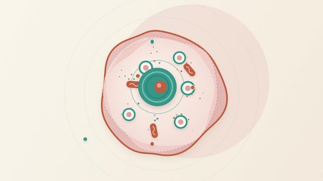 Biological cell structure vector illustration, microscopic organism anatomy icon, medical educational microbiology science graphic